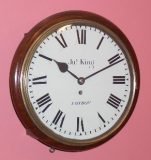 English Fusee Round dial wall clock. SOLD
